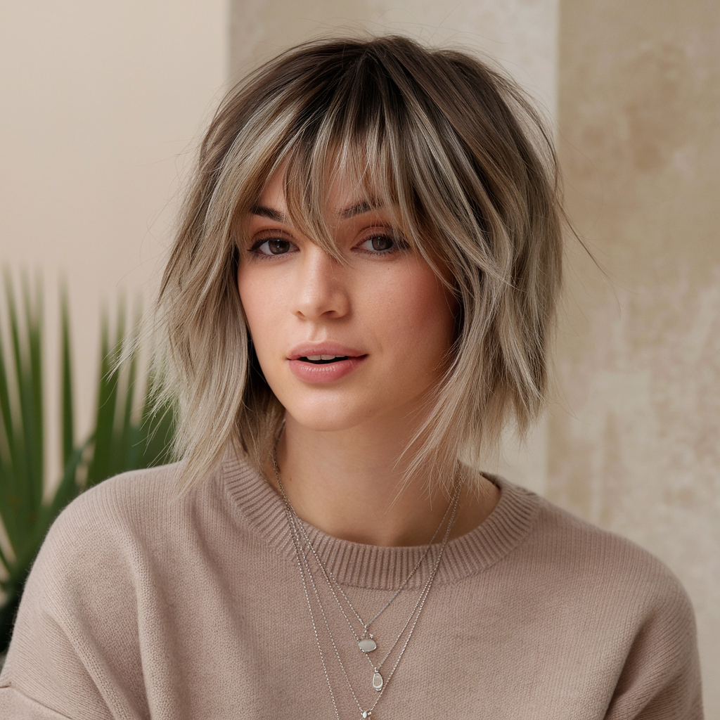 corte chanel com franja reta