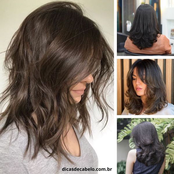 cabelo médio repicado em camadas