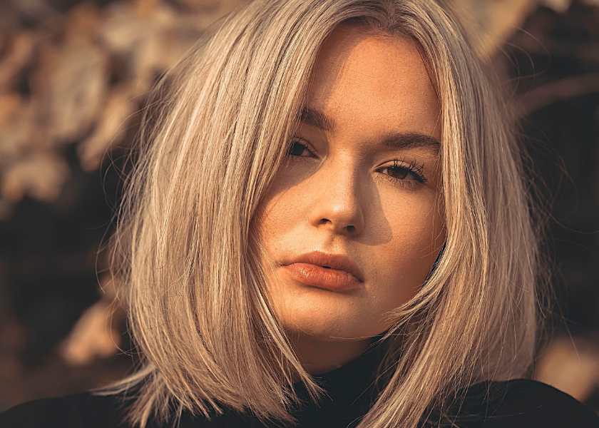 long bob com pontas desfiadas