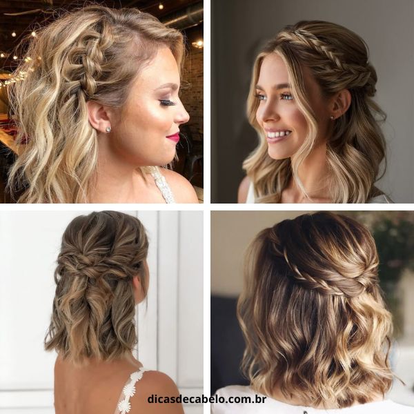 penteado para cabelo na altura do ombro